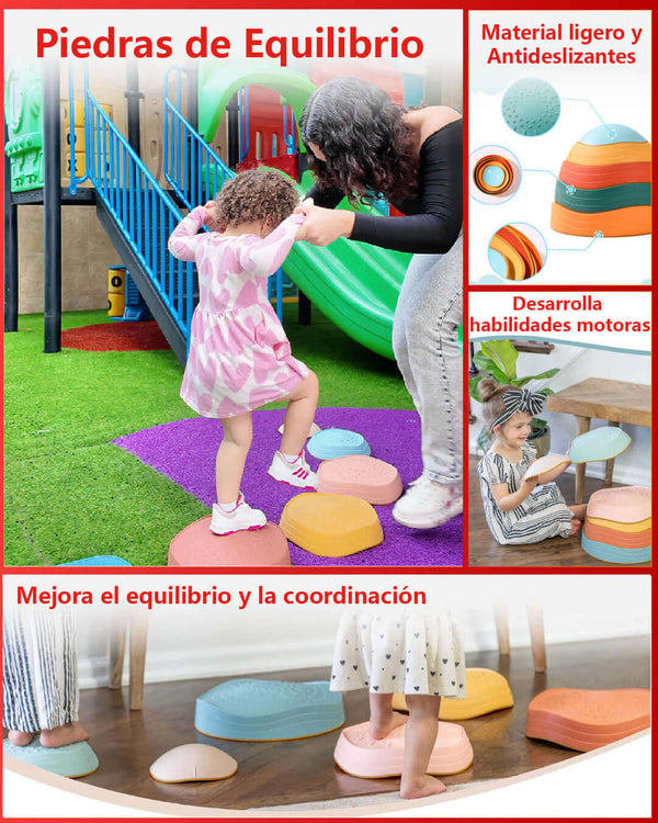 Piedras Equilibrio Sensorial para niño, set de 6 piezas