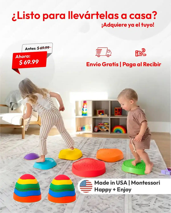 Piedras de Equilibrio Sensorial Set de arcoíris x2