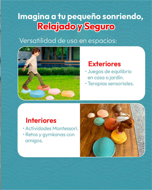 Piedras Equilibrio Sensorial para niño, set de 6 piezas