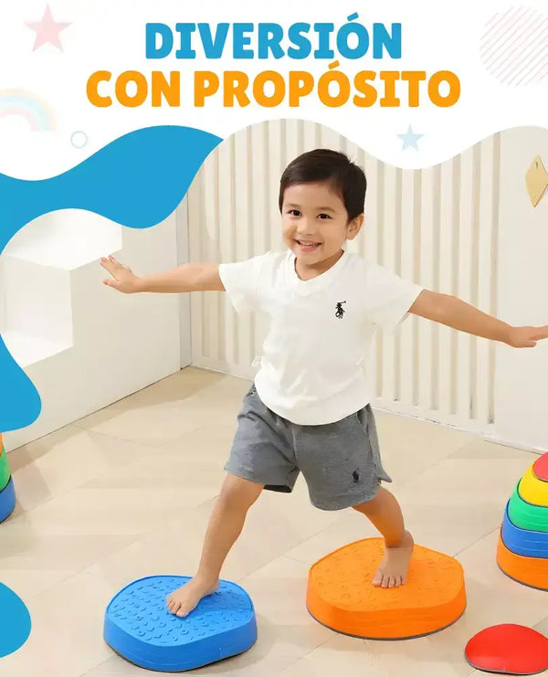 PIEDRAS EQUILIBRIO SENSORIAL PARA NIÑO SET 12 PCS