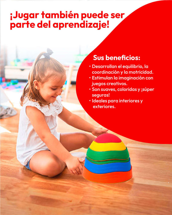 Piedras de Equilibrio Sensorial Set de arcoíris x2